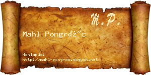 Mahl Pongrác névjegykártya